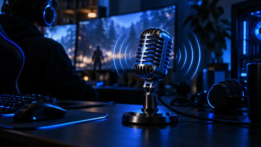 Plain spoken voice represented by a radio microphone
